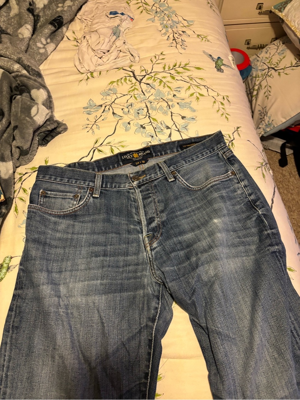Lucky Brand Men's Blue Straight Jeans - Faded Mid Wash 34/30